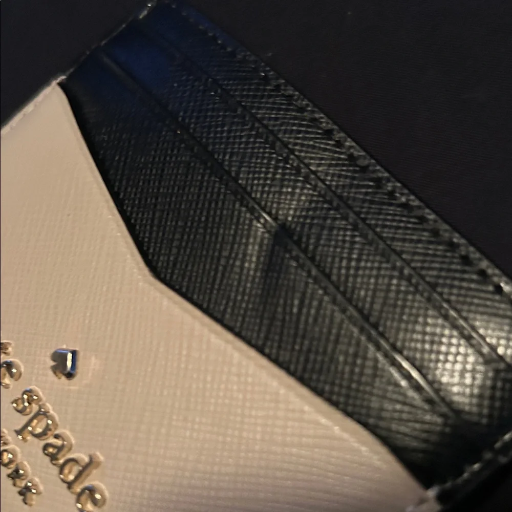 Kate Spade Black/Toasted Hazelnut Staci Saffiano Leather Slim Card Holder
